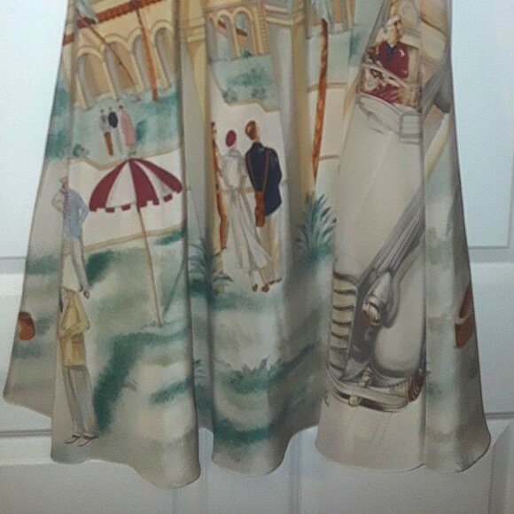 Collector's vintage Ralph Lauren silk skirt "roaring 20's print--MUST SEE - Picture 4 of 13
